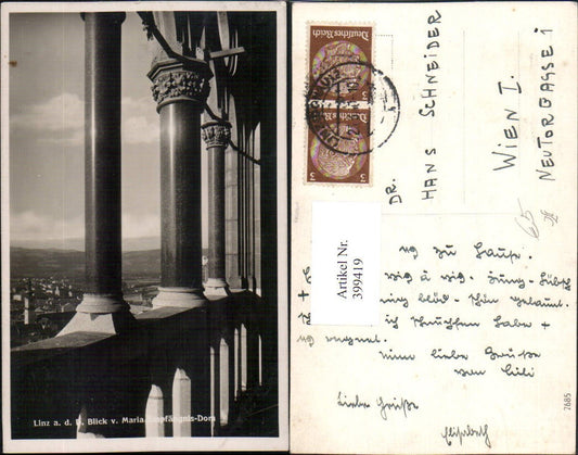 399419,Linz an d. Donau Blick vom Maria Empfängnis-Dom