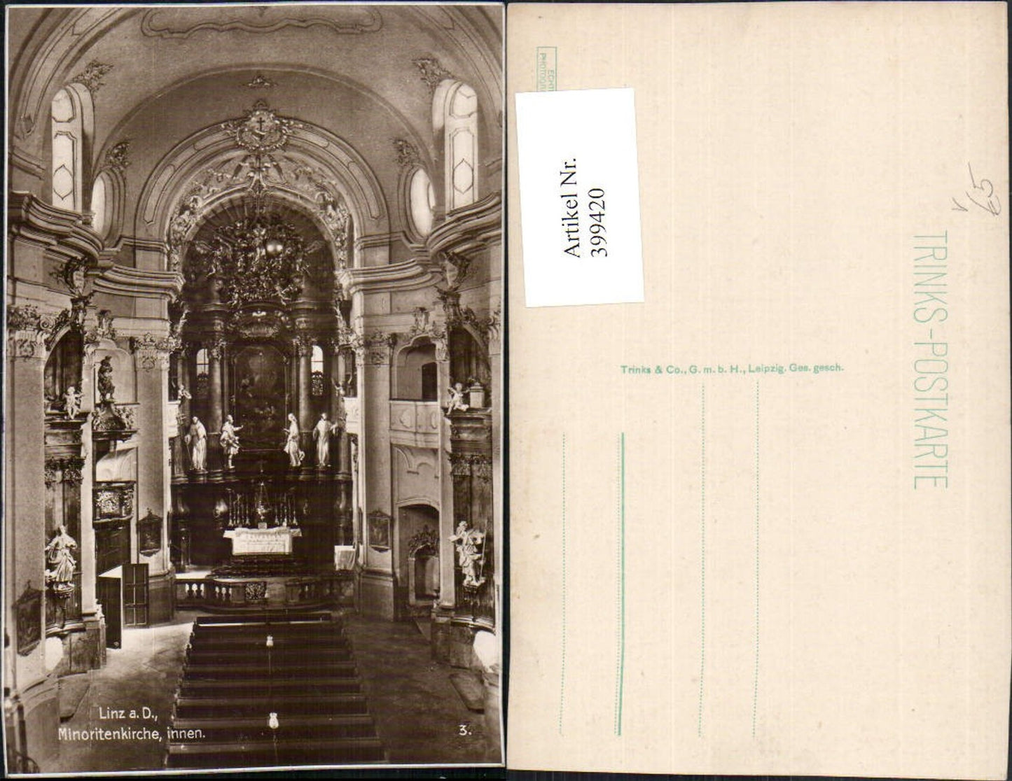 399420,Linz an d. Donau Minoritenkirche Kirche Innenansicht pub Trinks