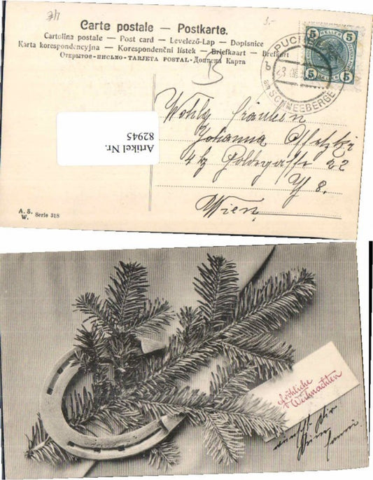 82945, Christmas horseshoe fir branch 1905