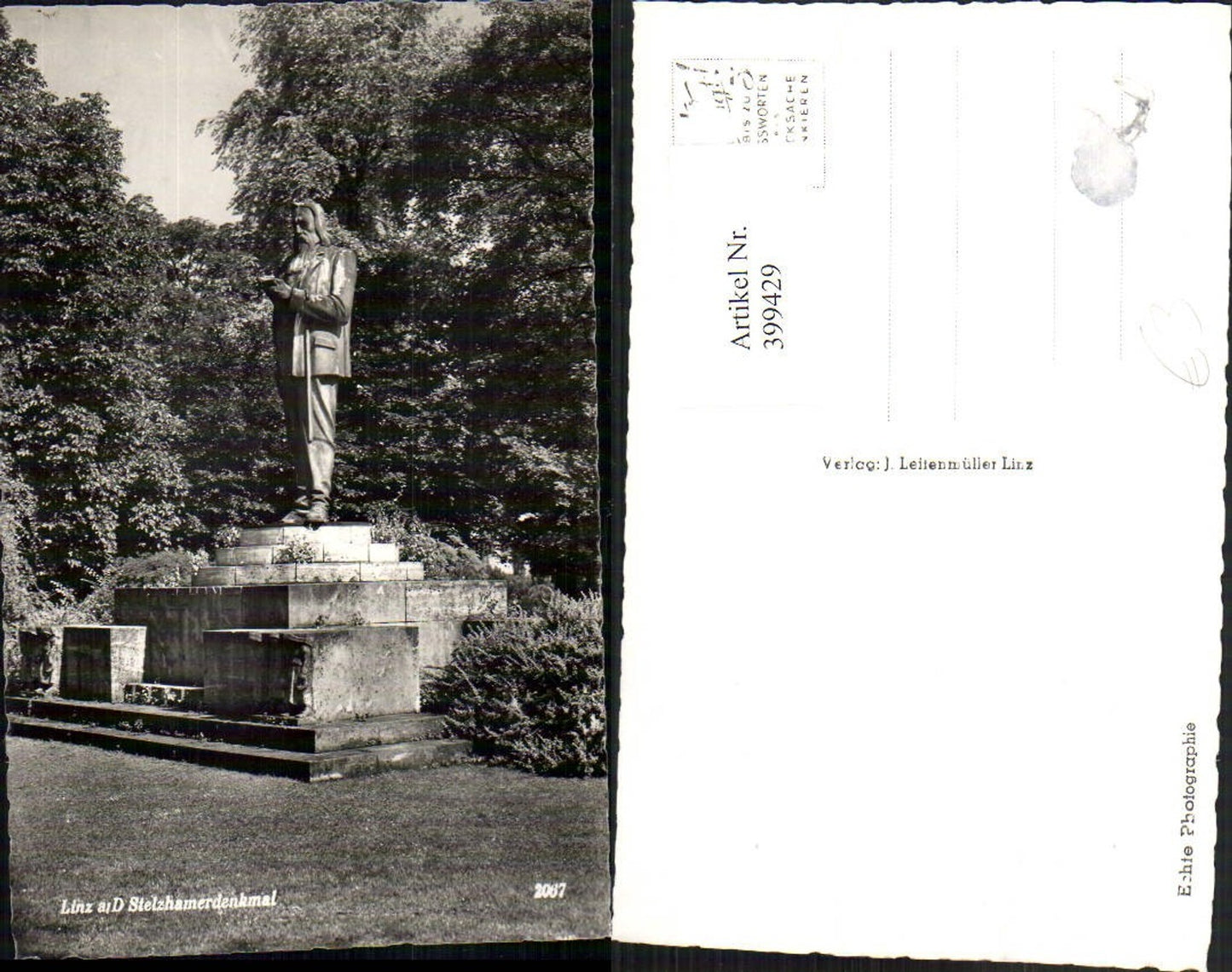 399429,Linz an d. Donau Stelzhamer-Denkmal Statue