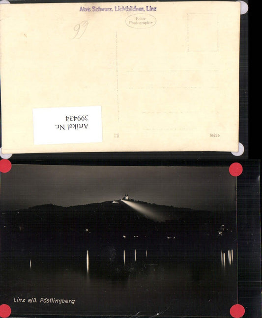 399434,Linz an d. Donau Pöstlingberg b. Nacht Kirche