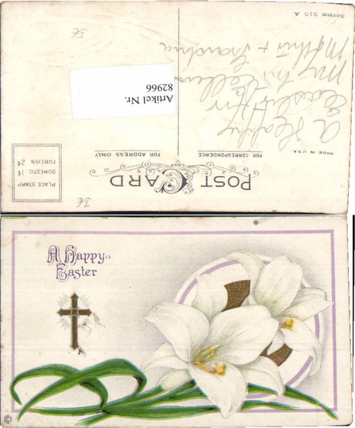 82966,Tolle Präge Ostern Blume Kreuz