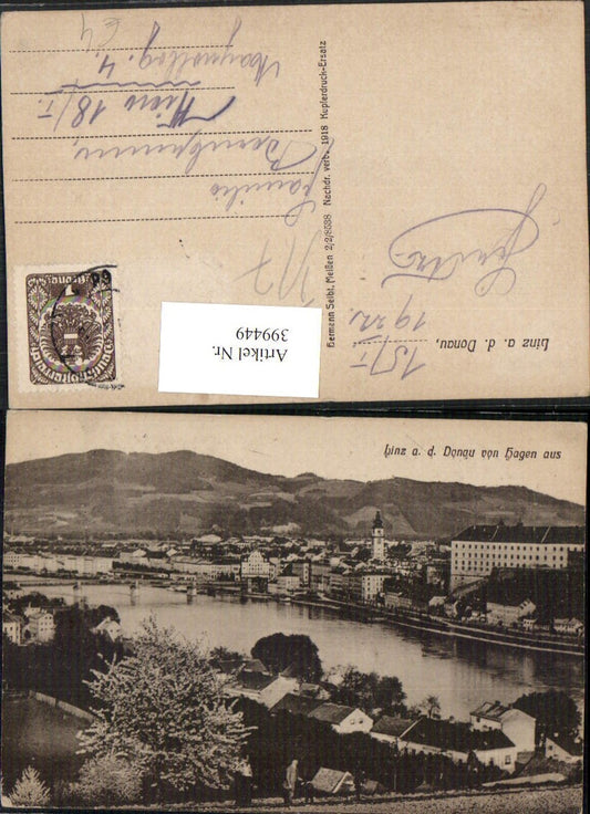 399449,Linz an d. Donau Teilansicht von Hagen aus