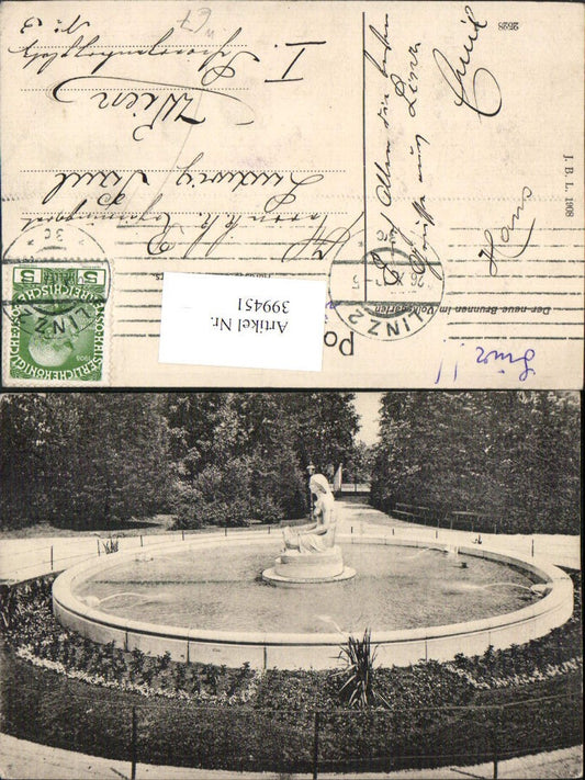 399451,Linz an d. Donau Volksgarten Brunnen