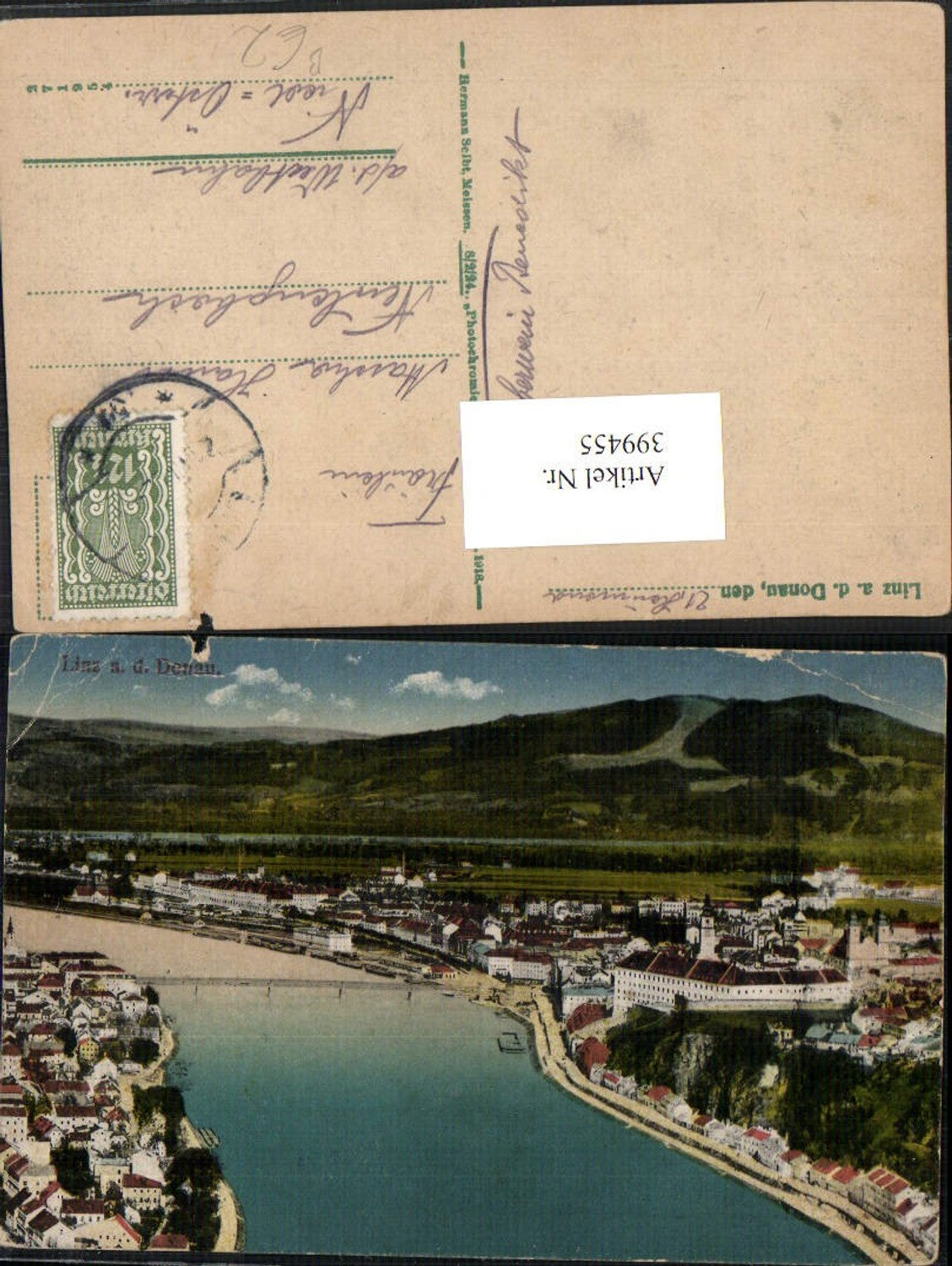 399455,Linz an d. Donau Totale Fluss Brücke