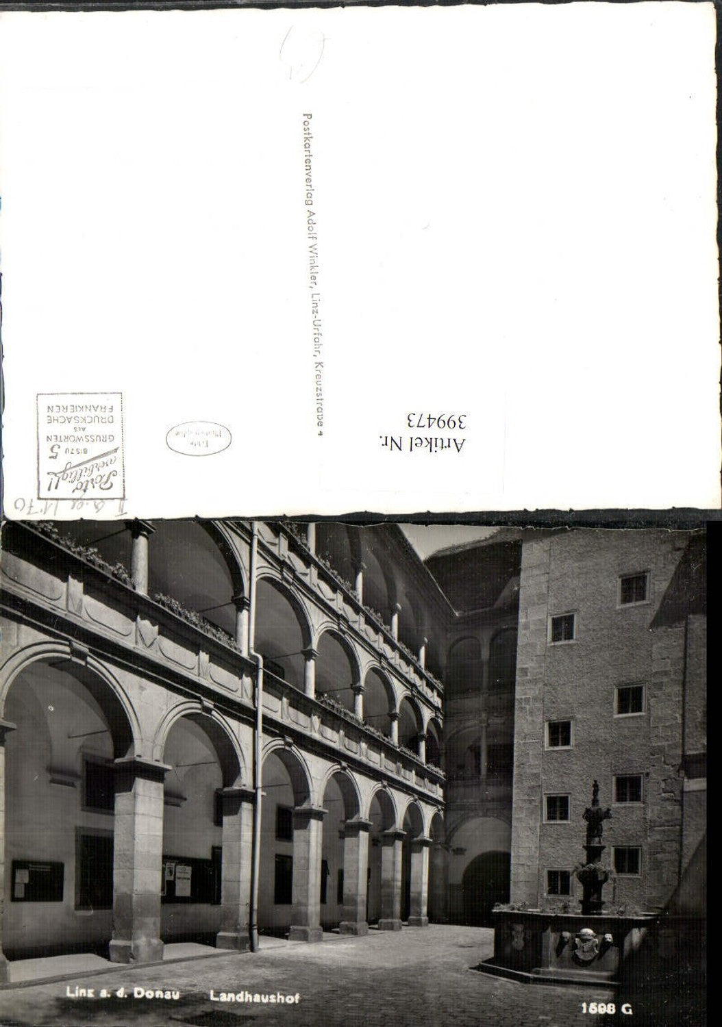 399473,Linz an d. Donau Landhaushof Hof Brunnen Arkaden