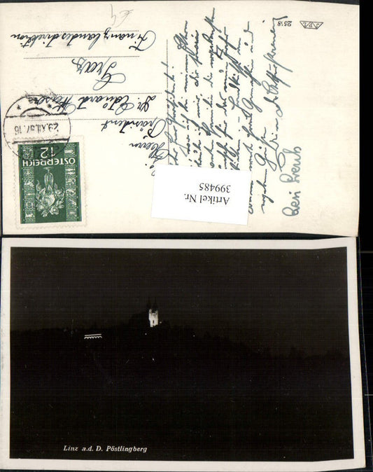 399485,Linz an d. Donau Pöstlingberg Kirche b. Nacht