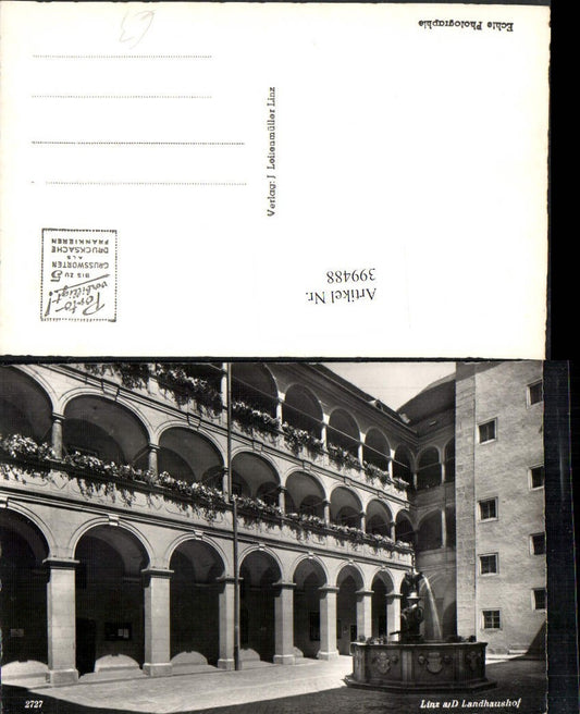 399488,Linz an d. Donau Landhaushof Hof Arkaden Brunnen