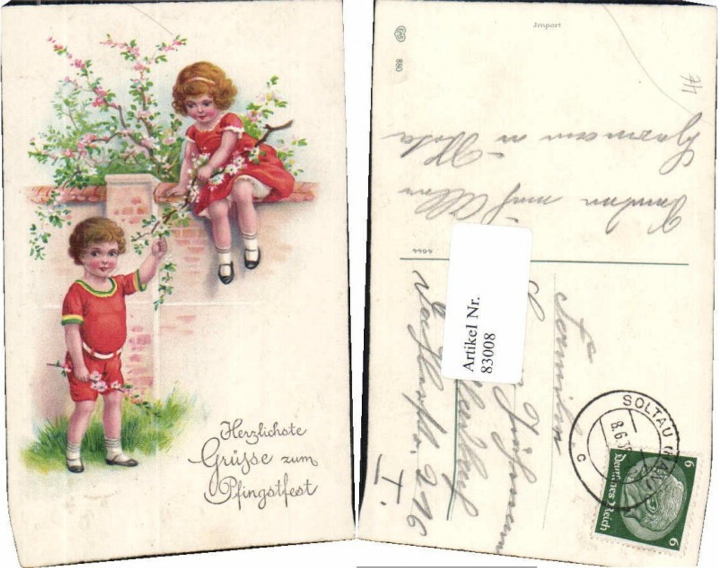 83008,EAS 880 Süsse Kinder Elly Frank Stil Pfingsten Blumen Baum