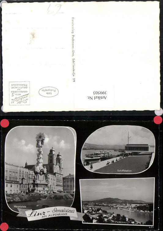 399503,Linz an d. Donau Totale Hauptplatz Schiffstation Mehrbildkarte