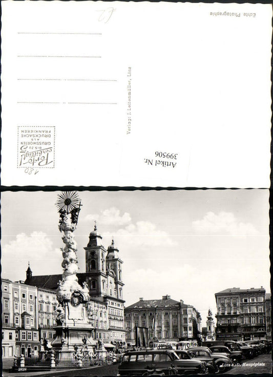 399506,Linz an d. Donau Hauptplatz Dreifaltigkeitssäule Pestsäule Kirche