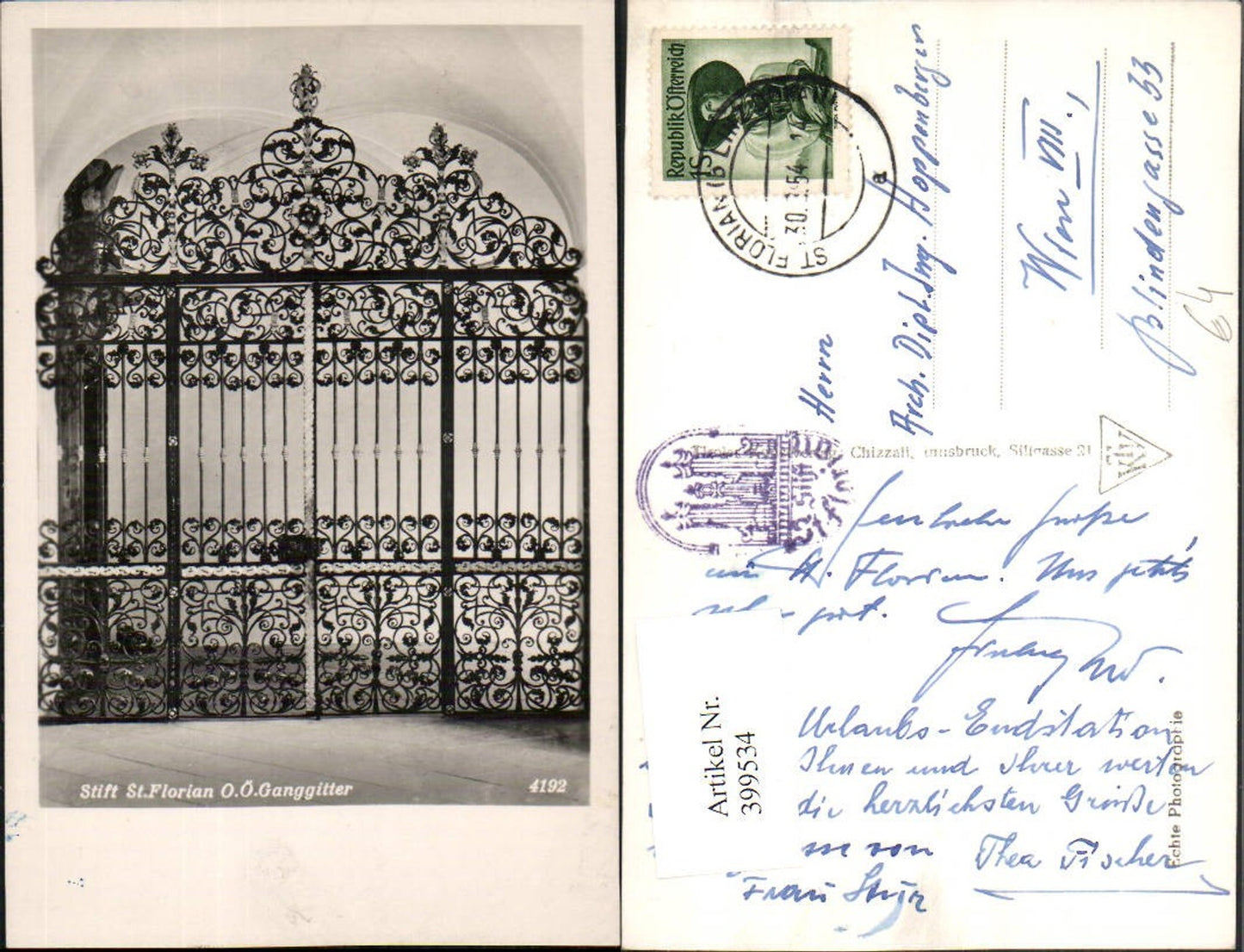 399534,Stift St. Florian Ganggiter Gittertor