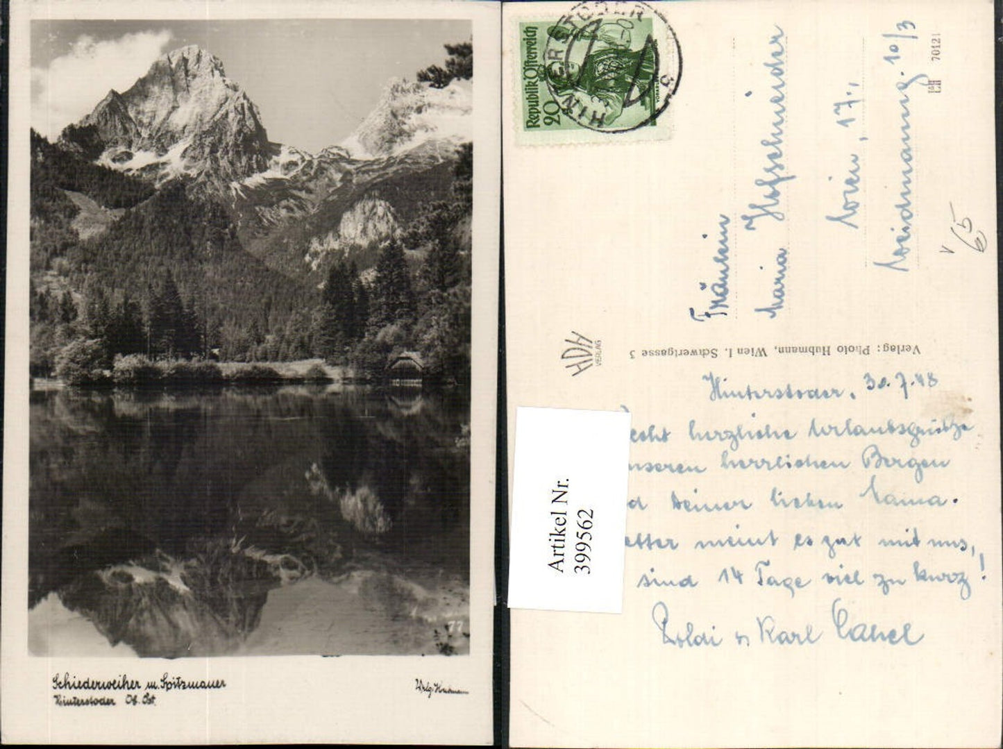 399562,Hinterstoder Schiederweiher u. Spitzmauer Bergkulisse pub Foto Hubmann 77