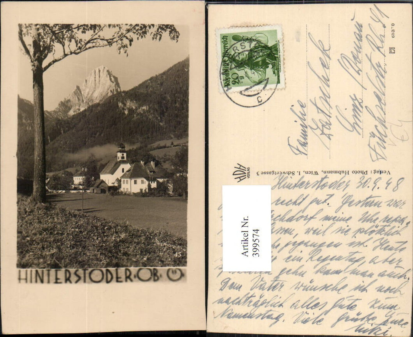 399574,Hinterstoder Kirche Bergkulisse pub Foto Hubmann 45