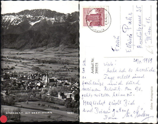 399575,Kirchdorf an d. Krems Totale m. Kremsmauer Bergkulisse