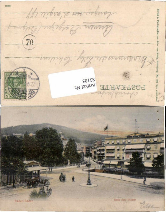 83105, Baden-Baden View from the theater 1905