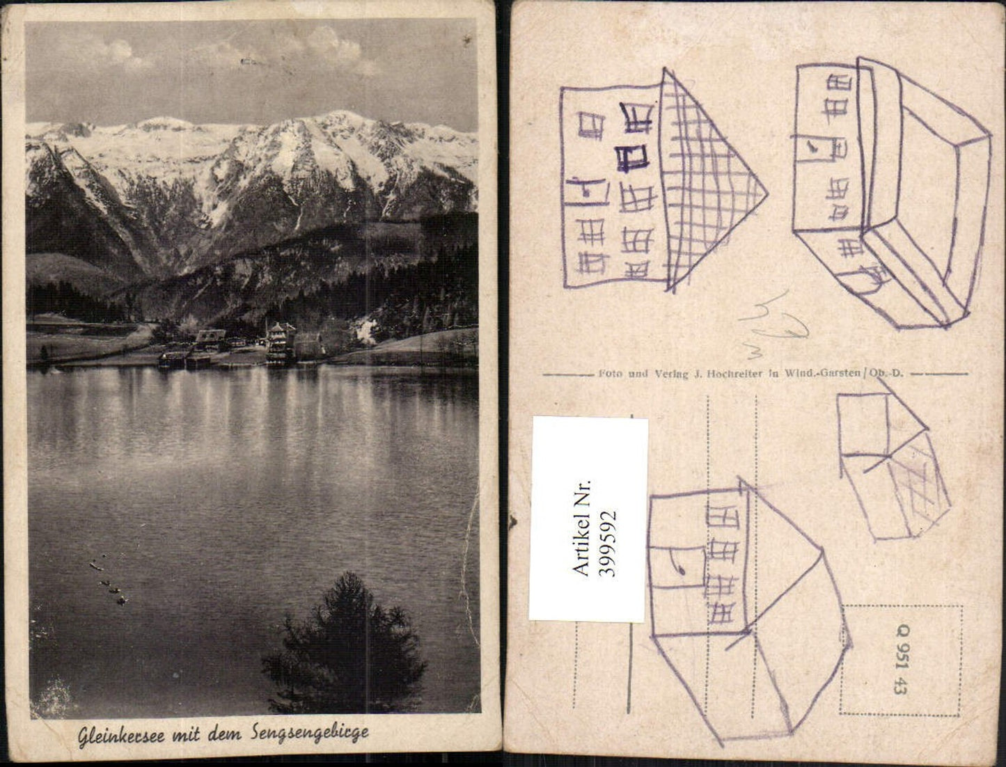 399592,Gleinkersee See b. Spital am Pyhrn m. Sengsengebirge Bergkulisse