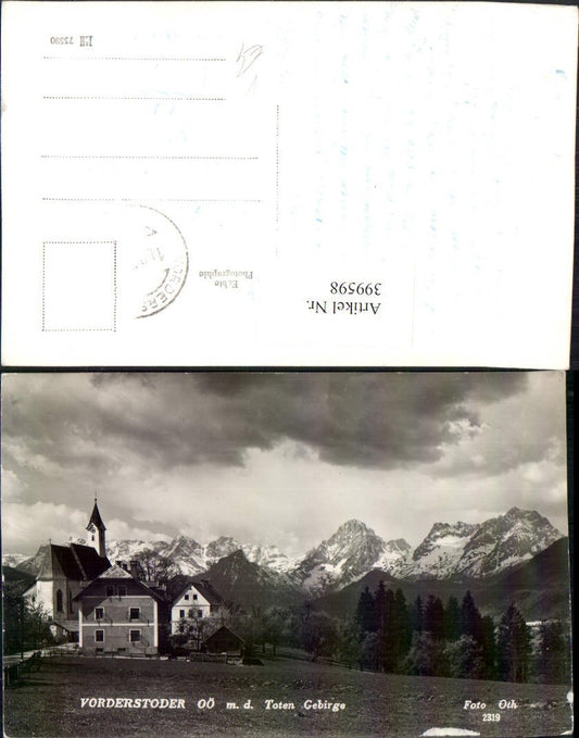 399598,Vorderstoder Kirche m. Toten Gebirge Bergkulisse pub Foto Oth 2319