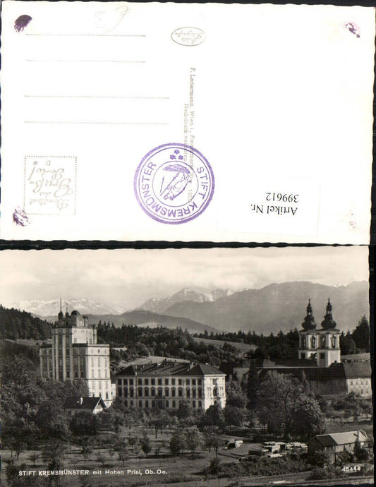 399612,Stift Kremsmünster m. Hohen Priel Bergkulisse