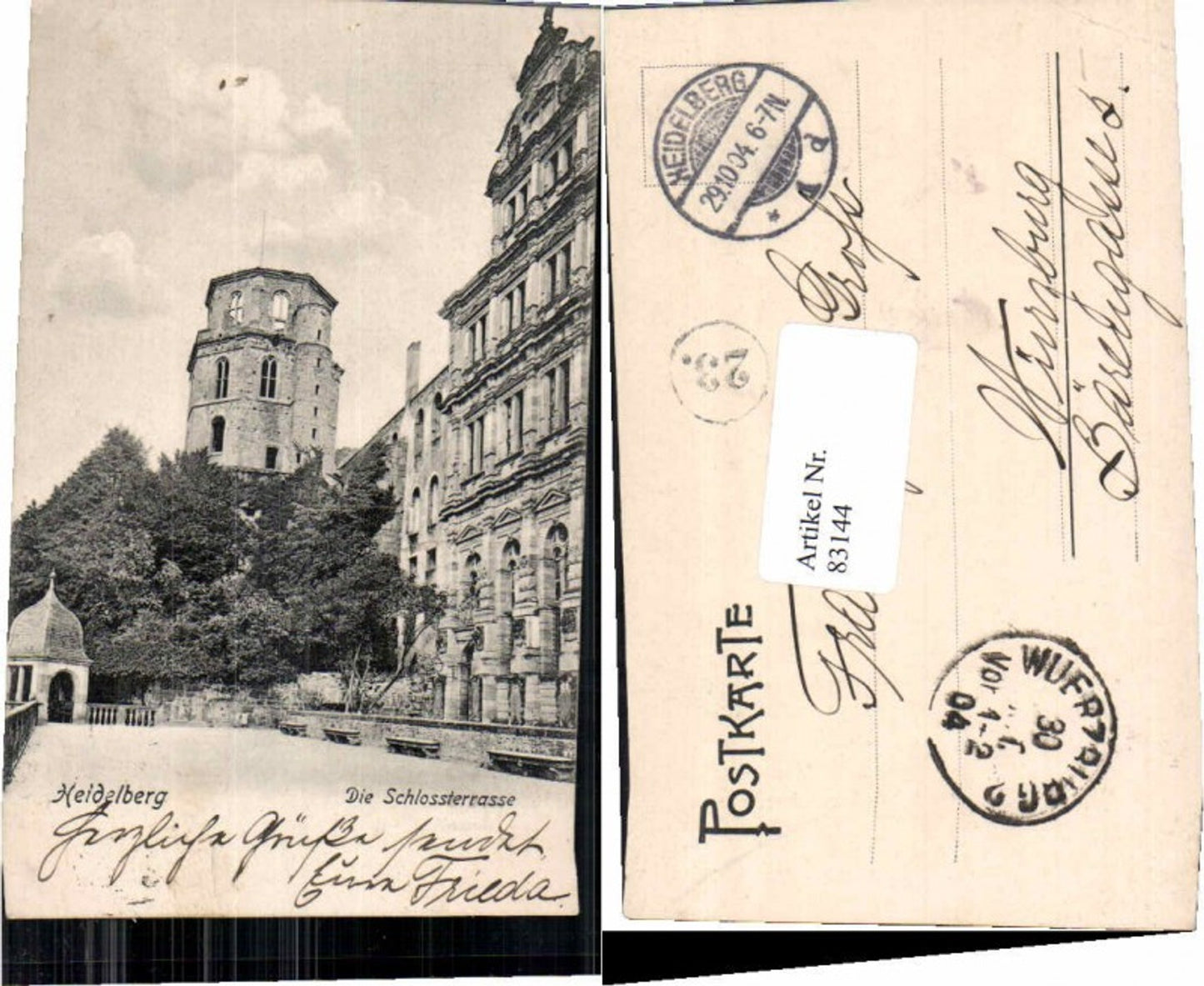 83144,Heidelberg Schlossterrasse 1904