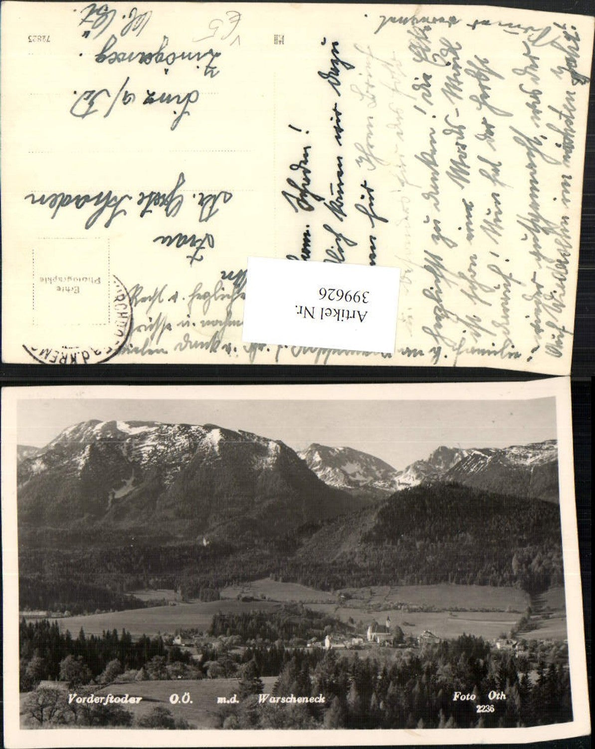 399626,Vorderstoder Totale m. Warscheneck Bergkulisse pub Foto Oth 2236