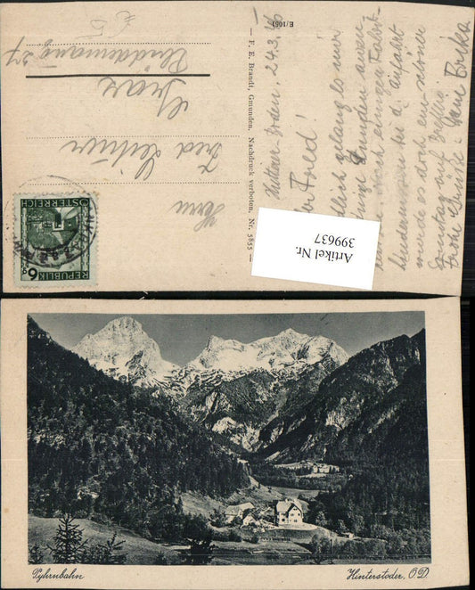 399637,Hinterstoder an d. Pyhrnbahn Bergkulisse pub F. E. Brandt 5855