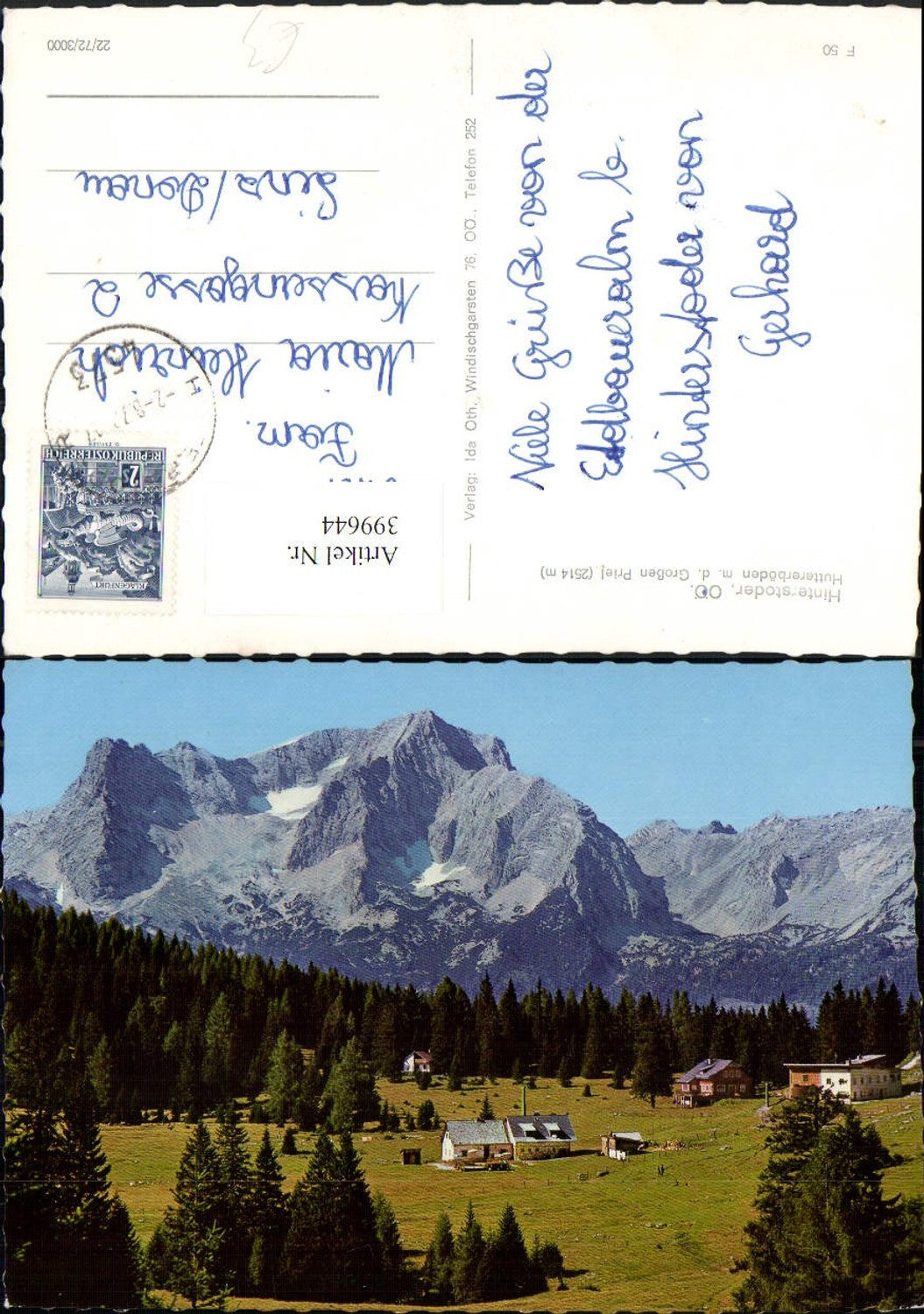 399644,Hinterstoder Huttererböden m. Großen Priel Bergkulisse