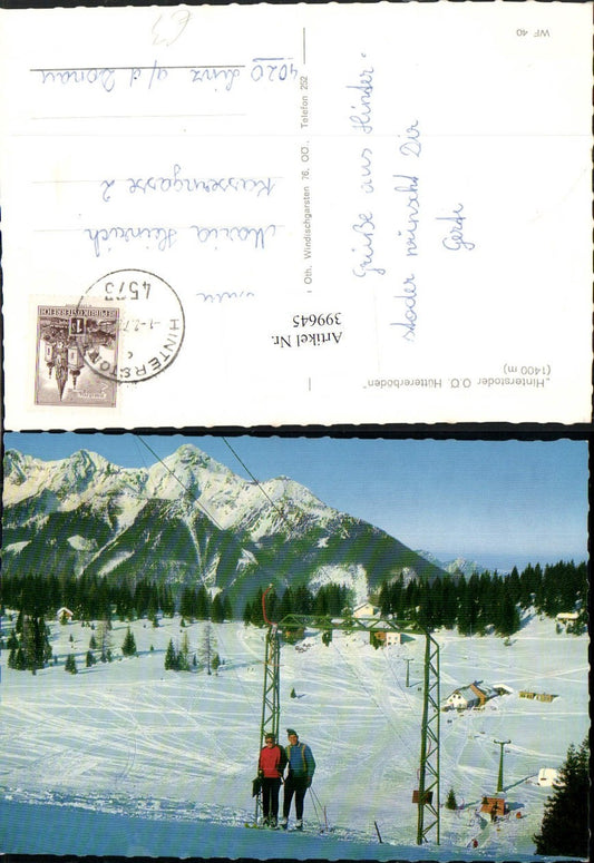 399645,Hinterstoder Huttererböden Skilift Bergkulisse Winterbild