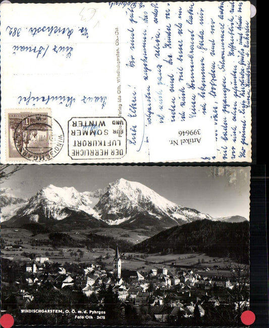 399646,Windischgarsten Totale m. Pyhrgas Bergkulisse pub Foto Oth 2475