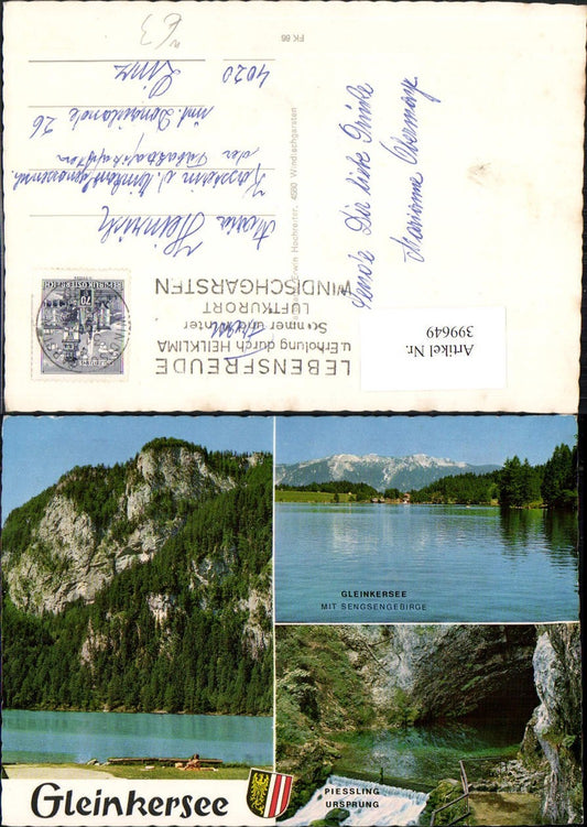 399649,Gleinkersee See b. Spital am Pyhrn Wehr Bergkulisse Mehrbildkarte