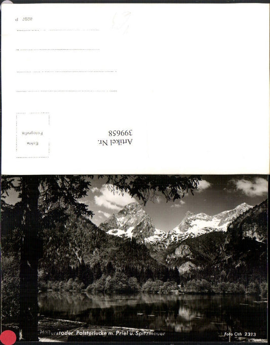 399658,Hinterstoder See Polsterlucke m. Priel u. Spitzmauer Bergkulisse pub Foto Oth 2313
