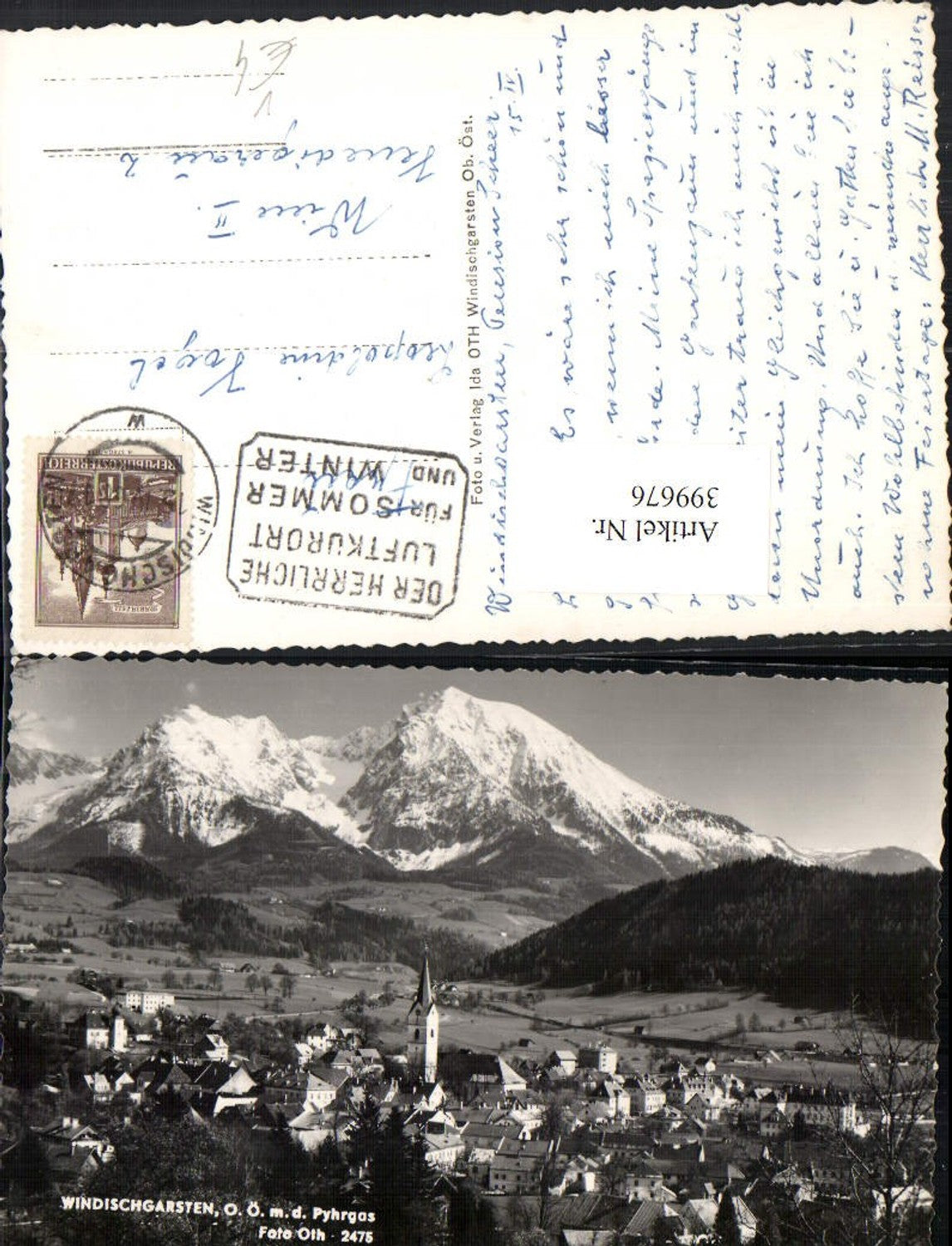 399676,Windischgarsten Totale m. Pyhrgas Bergkulisse pub Foto Oth 2475