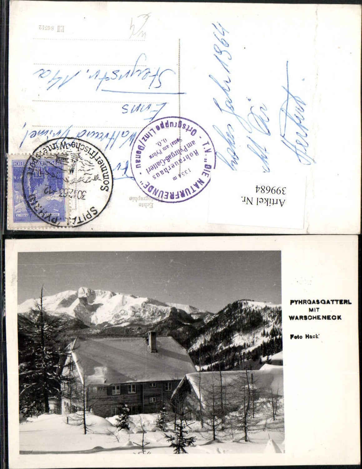 399684,Pyhrgasgatterl b. Kirchdorf m. Warscheneck Bergkulisse Winterbild pub Foto Hackl