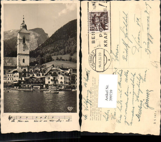 399739,St. Wolfgang Teilansicht m. Weissen Rössl Liedzeile pub Cosy