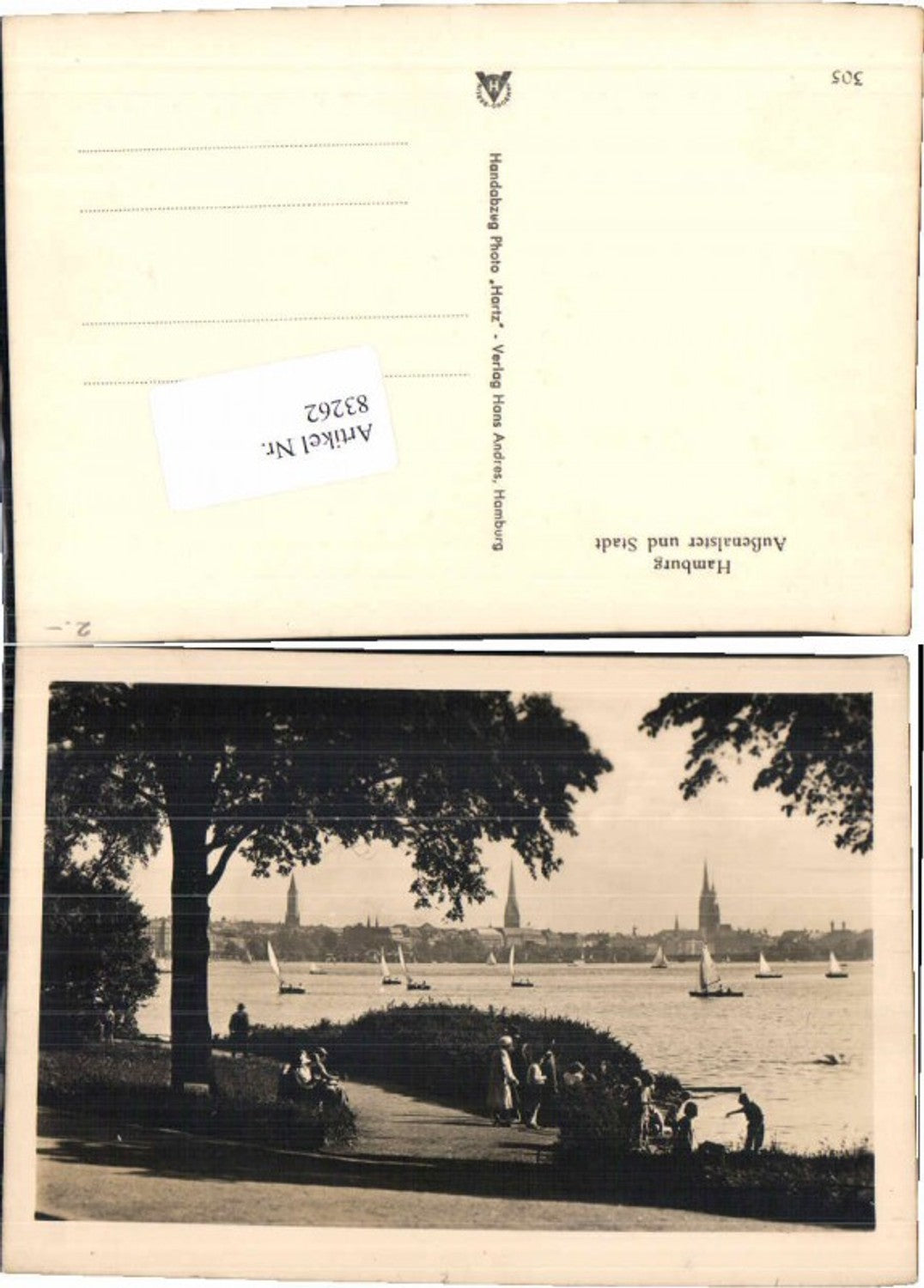 83262,Hamburg Außenalster m. Stadt Hafen Ufer