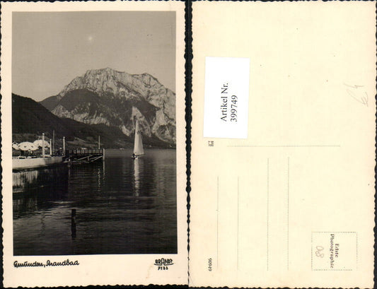 399749,Gmunden Strandbad Segelboot Bergkulisse pub Brandt 7133