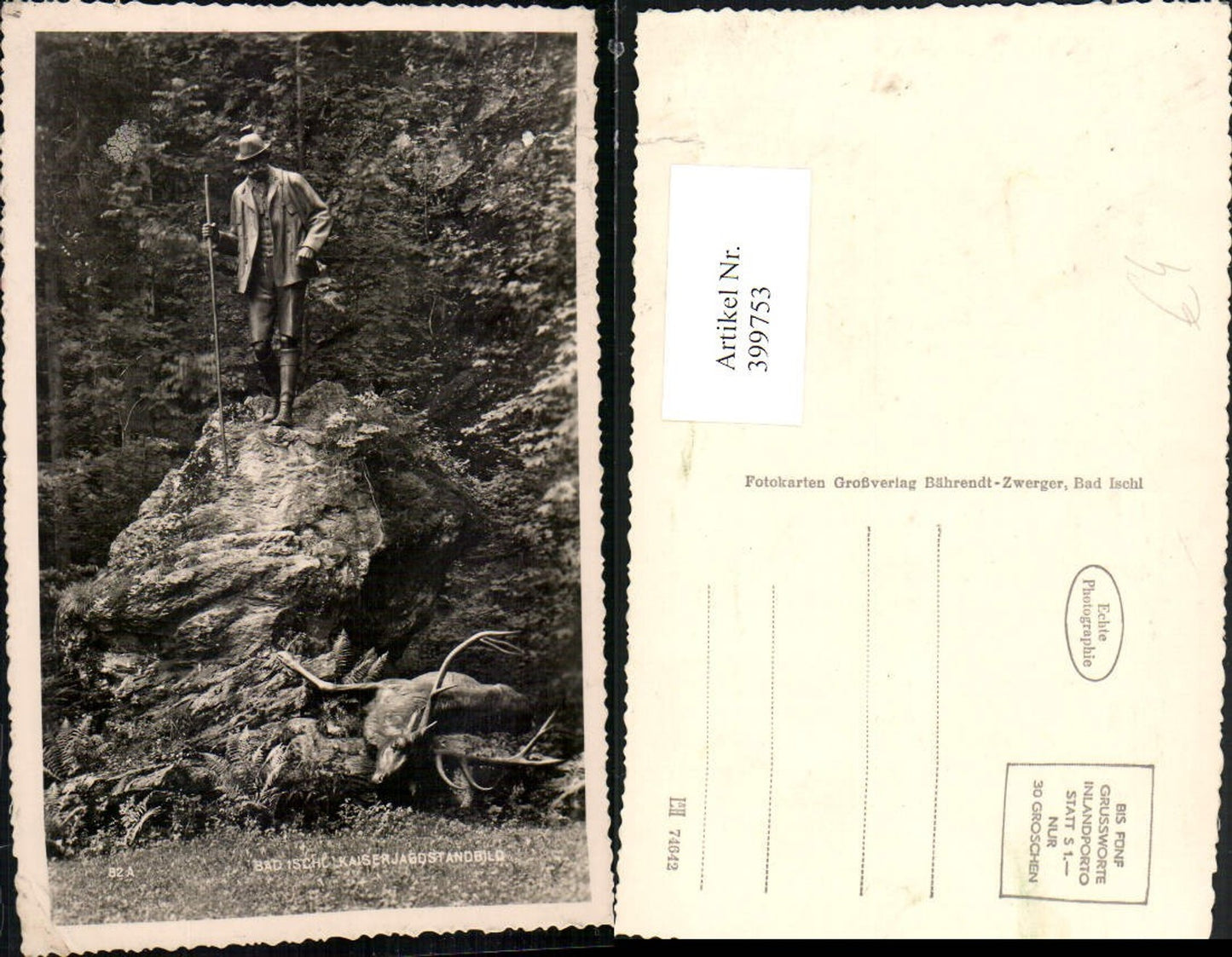399753,Bad Ischl Kaiser Jagdstandbild Statue