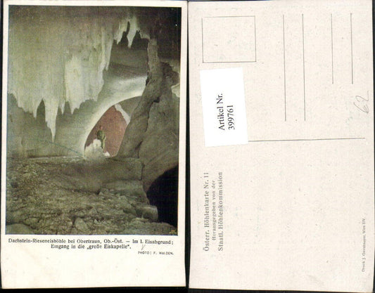 399761,Dachstein-Rieseneishöhle b. Obertraun Eisabgrund Eingang in die große Eiskapelle
