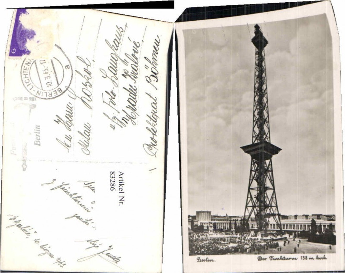 83286,Berlin Funkturm Charlottenburg Leute 1943