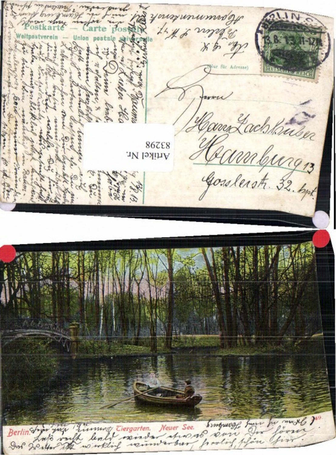 83298,Berlin Mitte Tiergarten Neuer See m. Boot