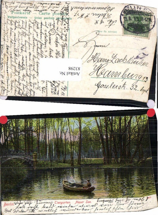 83298,Berlin Mitte Tiergarten Neuer See m. Boot