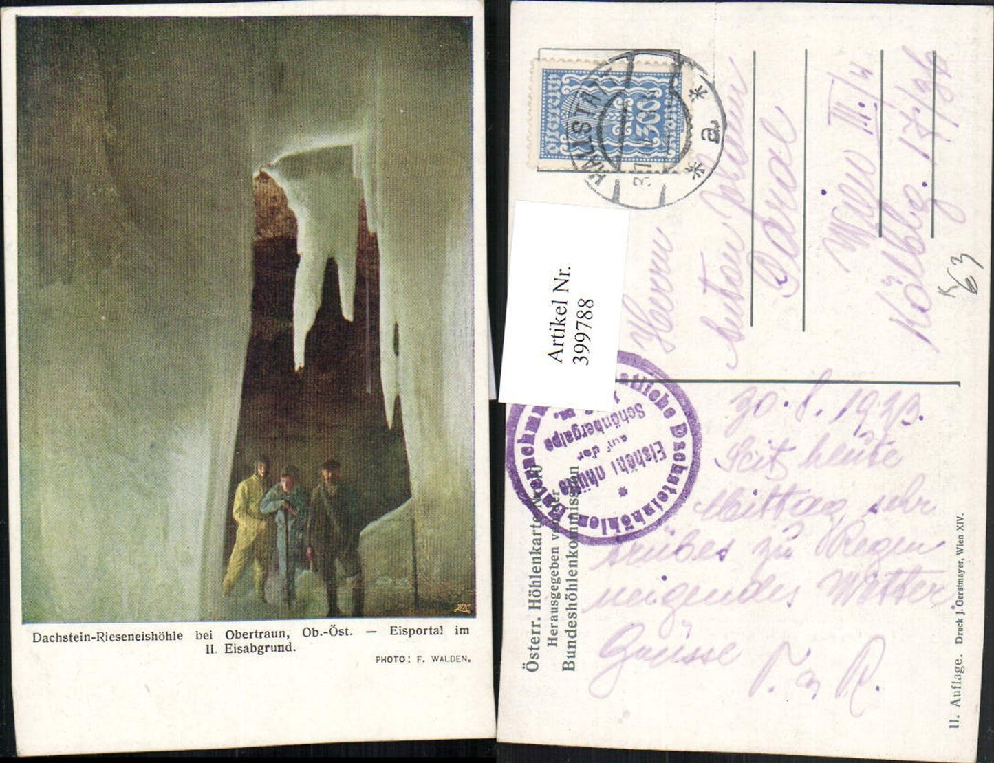 399788,Dachstein-Rieseneishöhle b. Obertraun Eisportal im Eisabgrund