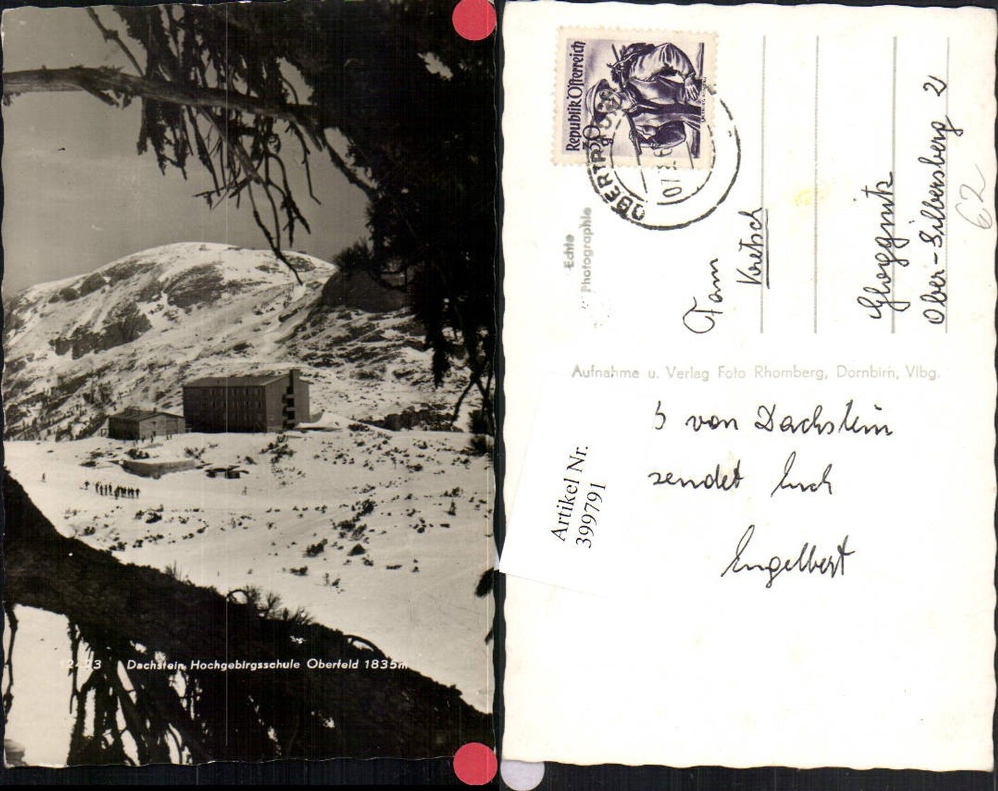 399791,Dachstein Hochgebirgsschule Schule Oberfeld b. Obertraun Bergkulisse Winterbild