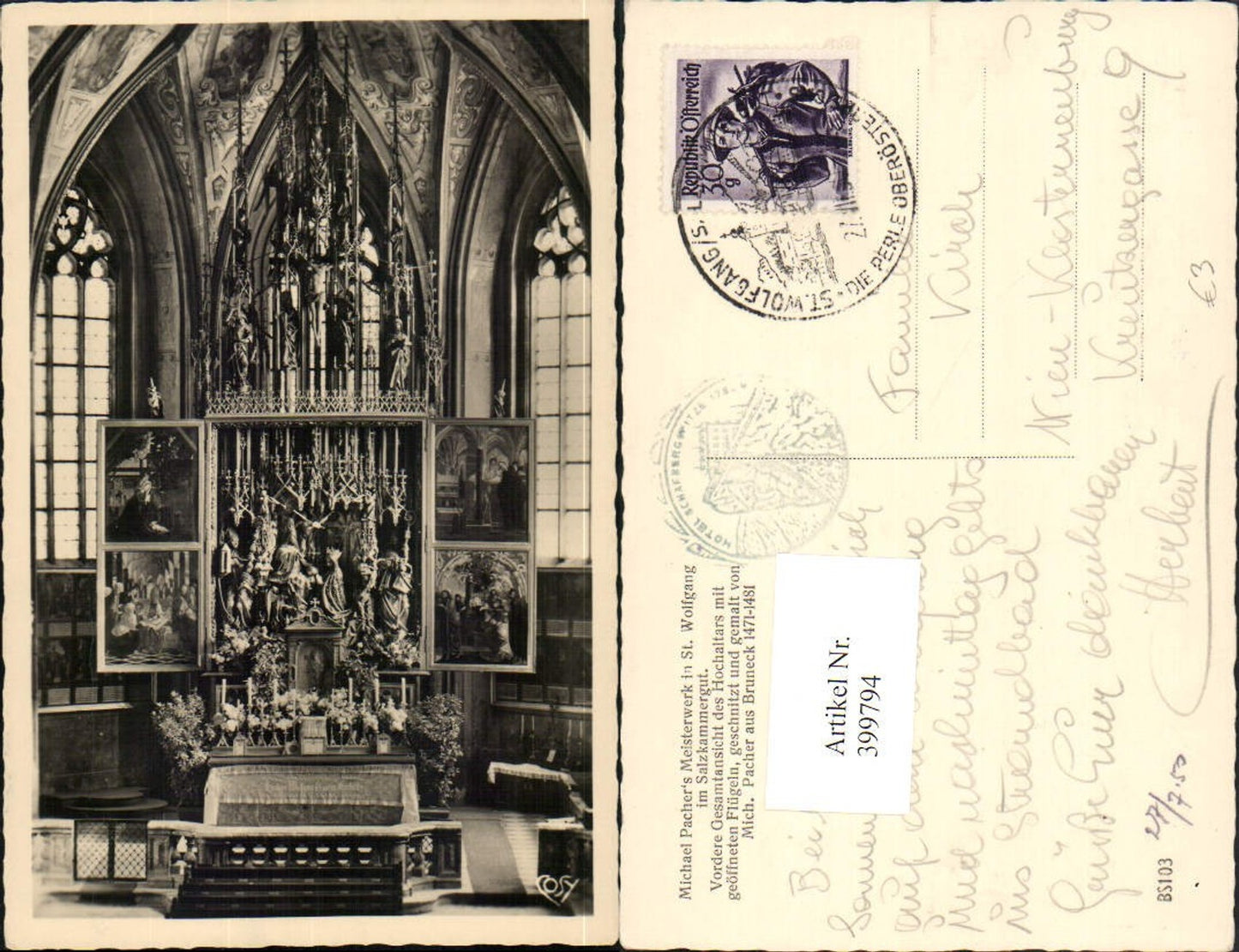 399794,St. Wolfgang Kirche Innenansicht Pacher-Altar