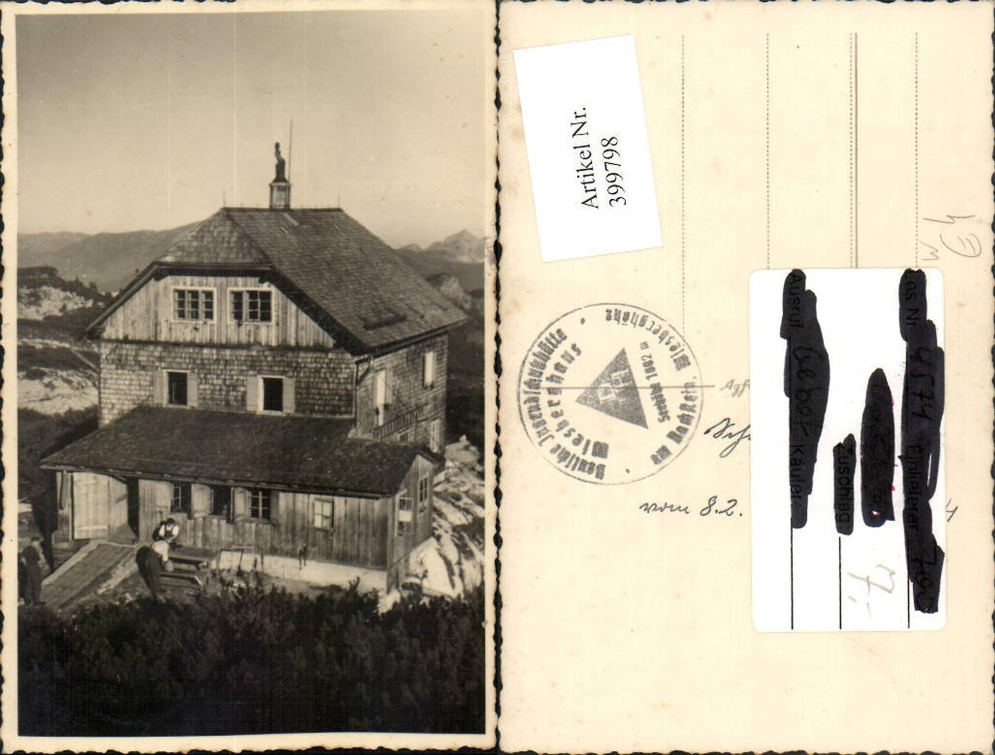 399798,Foto AK Wiesberghaus Berghütte b. Hallstatt