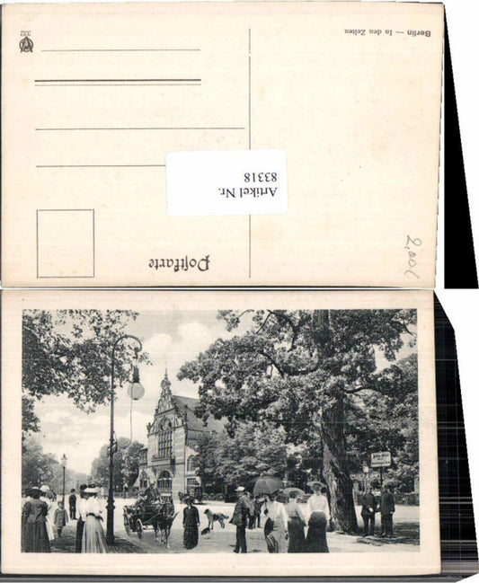 83318,Berlin In den Zelten Tiergarten Kutsche Leute