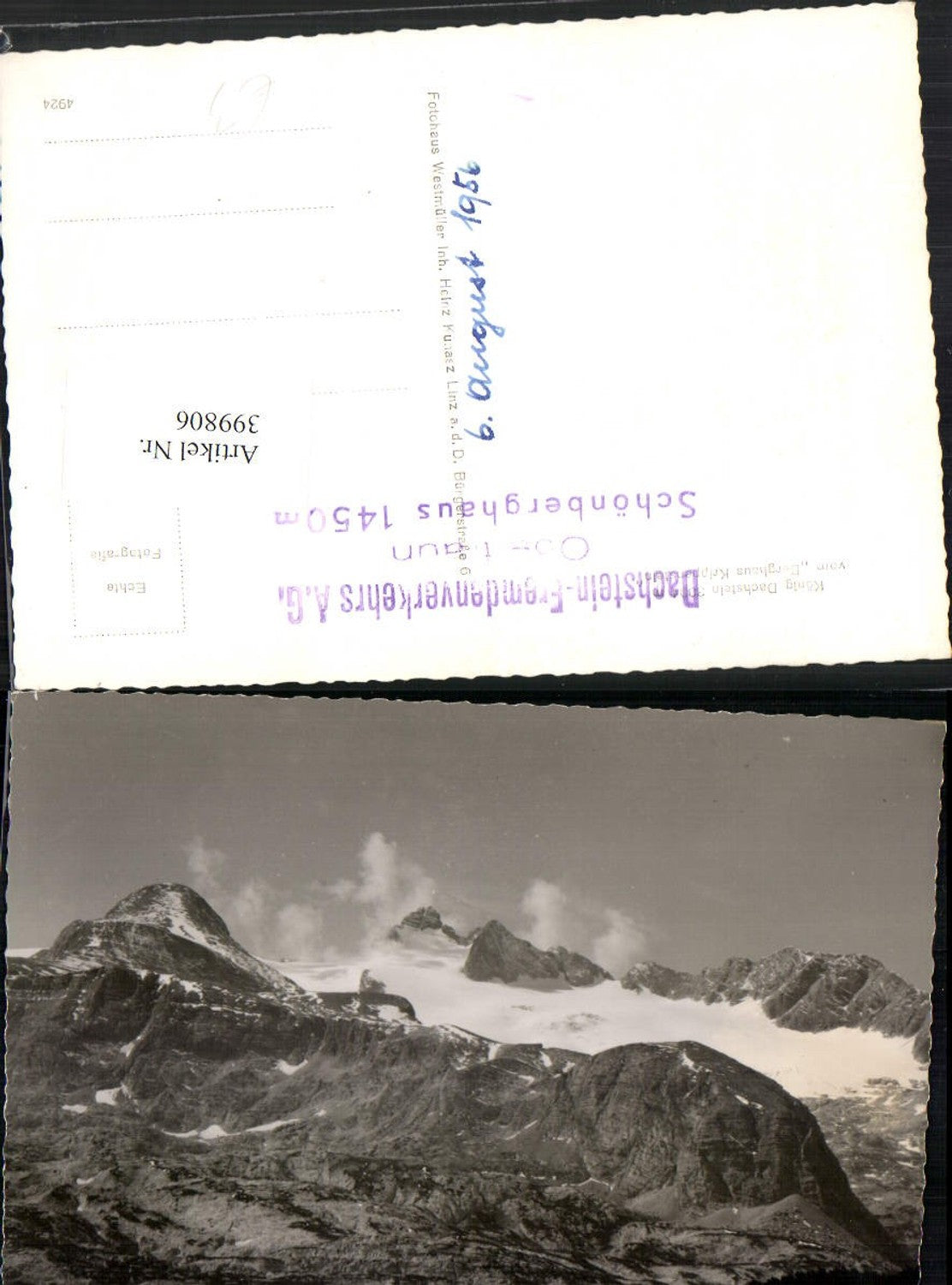 399806,Dachstein vom Berghaus Krippenstein b. Obertraun Bergkulisse