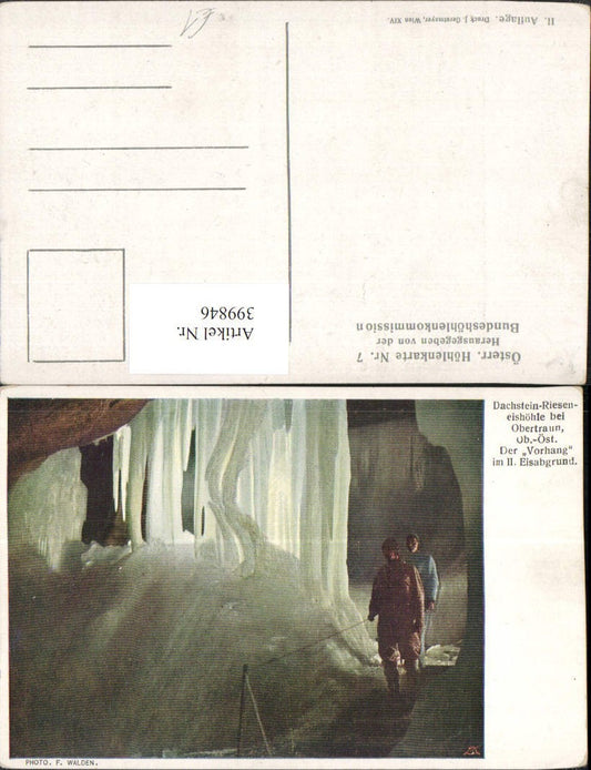 399846,Dachstein-Rieseneishöhle b. Obertraun Vorhang im Eisabgrund