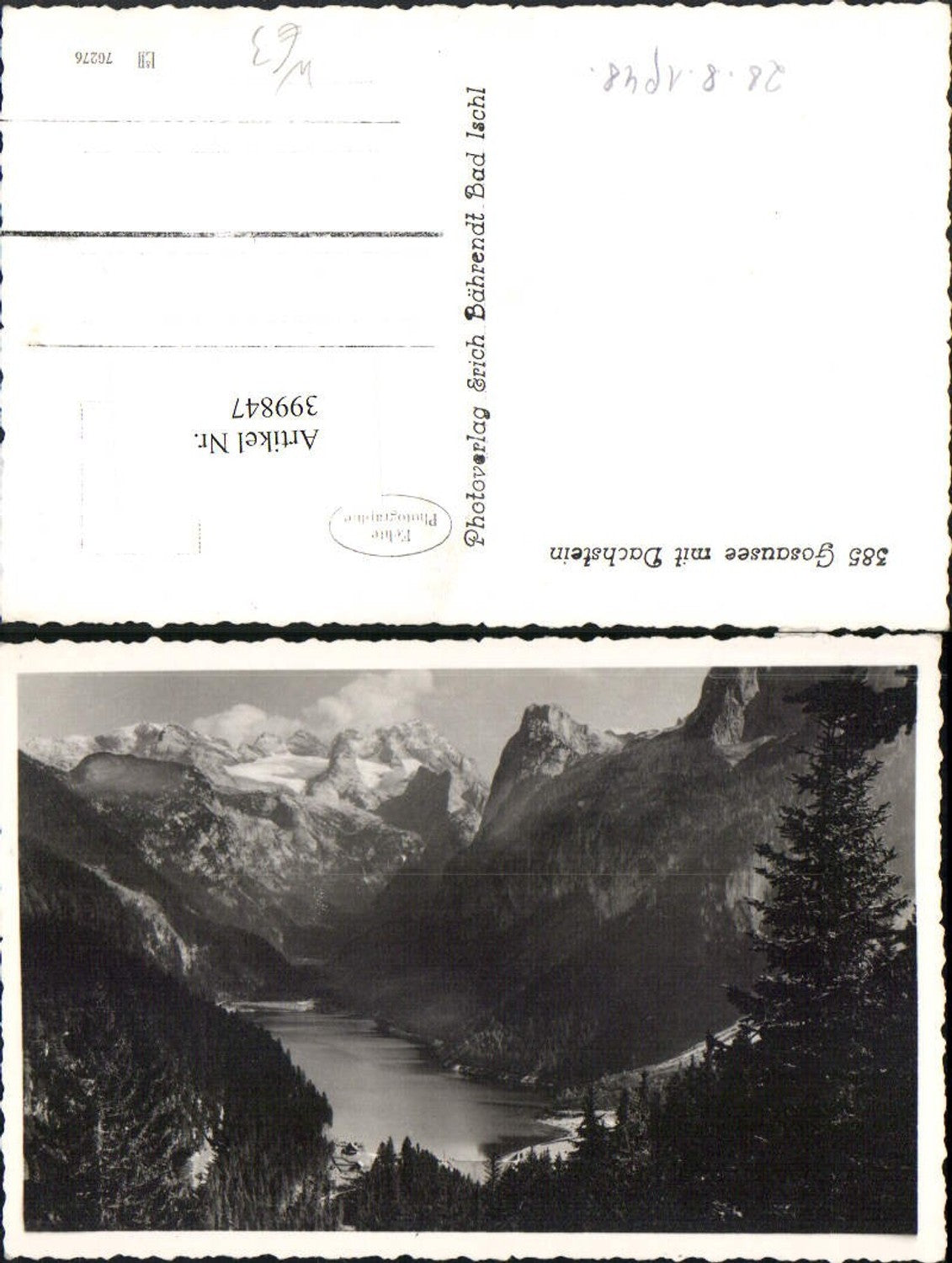 399847,Gosausee See b. Gosau m. Dachstein Bergkulisse