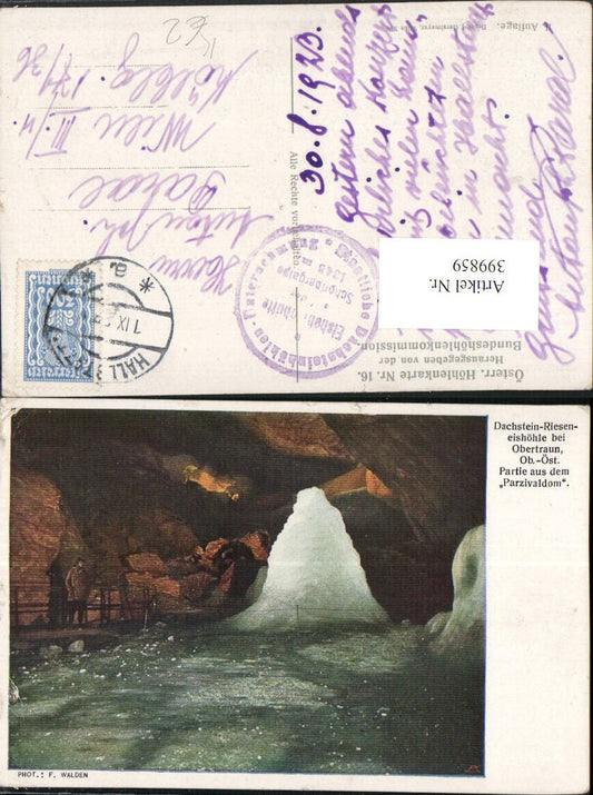 399859,Künstler AK Dachstein-Rieseneishöhle b. Obertraun Partie aus d. Parzivaldom